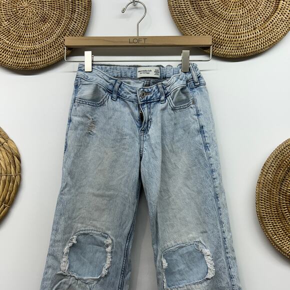 Bundle (2) Abercrombie Kids Jeans Girls 11/12 Low Rise Baggy High Rise Wide Leg - Picture 4 of 10